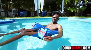 Cuckold Watches Wife Ride Massive Black Cock Hard