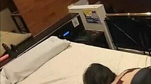 Brunette screams moans anal fucked by guy in feminine clothes