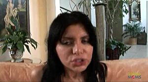 Brunette Poses Natural Boobs at Waterfall Before Facial Cumshot