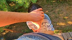 Rubbing Horny Stepsister's Panties for Massive Cumshot