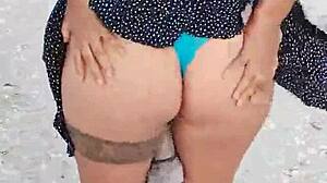 Latina Whore Flashes Tits and Ass on Mexican Beach