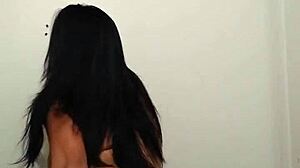 my latina girlfriend drops to knees for homemade solo cock sucking part 3