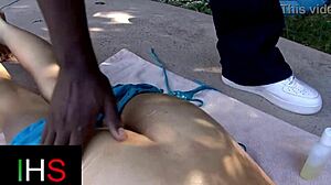 who wouldn't love this brunette slut riding huge black cock then anal creampie cumshot?