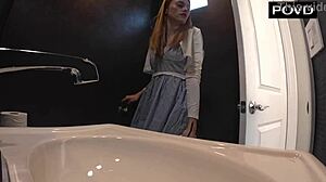 gracey fox spreads legs for casting agent's cock