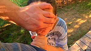 Rubbing Horny Stepsister's Panties for Massive Cumshot