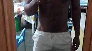 good morning, wanna watch this muscular bodybuilder flash his monster cock and moan for you?