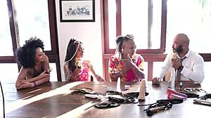 Casal Black RJ's First Sheer Red Liberal Swing to Porn Calls