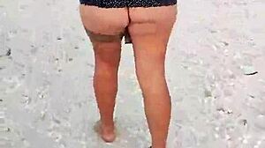 Latina Whore Flashes Tits and Ass on Mexican Beach