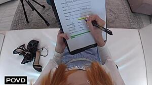 gracey fox spreads legs for casting agent's cock