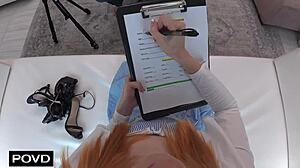 gracey fox spreads legs for casting agent's cock