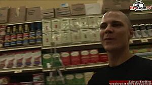 Skinny teen slut with tiny tits picked up off street for rough fuck and cumshot