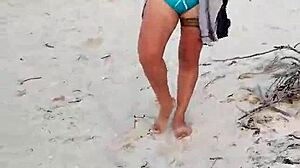 Latina Whore Flashes Tits and Ass on Mexican Beach