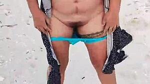 Latina Whore Flashes Tits and Ass on Mexican Beach