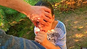 Rubbing Horny Stepsister's Panties for Massive Cumshot