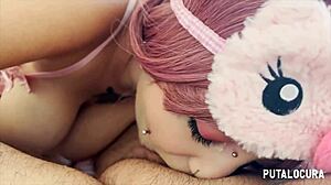 i watch deedee's fat tits bounce as she rides torbe's cock and swallows his load