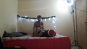 Redhead Brazilian Pornstar's Christmas Bareback Squirting with Ebony Stud