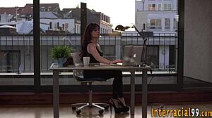 maid gets interracial toy play anal assfucking from big black cock!