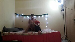 Redhead Brazilian Pornstar's Christmas Bareback Squirting with Ebony Stud