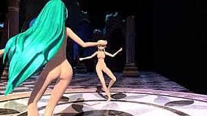 Hatsune Miku and Gumi Cendrillon Project Diva Nude Mod Full Body Reveal