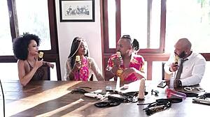 Casal Black RJ's First Sheer Red Liberal Swing to Porn Calls