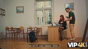 Vip4k. Exam goes wrong! Milf principal in stockings gets horny for student's monster cock redhead milf action