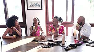 Casal Black RJ's First Sheer Red Liberal Swing to Porn Calls