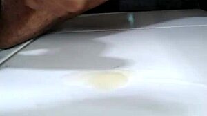 💦 shooting cum all over the stairs... hot mess!