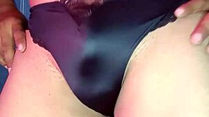 guy slips into sexy victoria's secret panties for hot dance