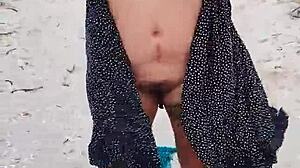 Latina Whore Flashes Tits and Ass on Mexican Beach