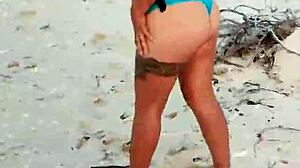 Latina Whore Flashes Tits and Ass on Mexican Beach