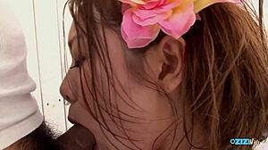 traditional japanese girl in dress takes massive creampie load after cowgirl ride?