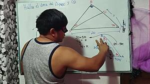 Hey teacher solve this triangle with my nerdy pussy and brown eyes math