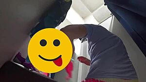 Curvy milf caught changing on hidden fitting cam.