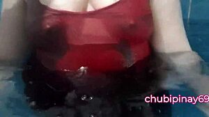 wanna see my huge milf tits flashing at the public pool??