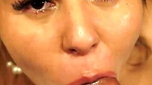 Lady Bee's Wet Deepthroat Choke and Swallow