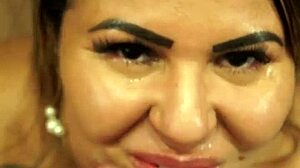 Lady Bee's Wet Deepthroat Choke and Swallow