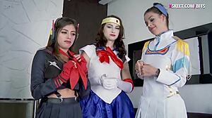 wanna see three nasty cosplayers fucked hard on turns? 😈🎭