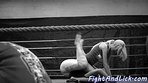 Tempting Petite Euro Locks with Busty Lesbian in Wrestle