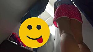 Curvy milf caught changing on hidden fitting cam.