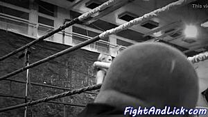 Tempting Petite Euro Locks with Busty Lesbian in Wrestle