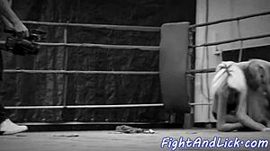 Tempting Petite Euro Locks with Busty Lesbian in Wrestle