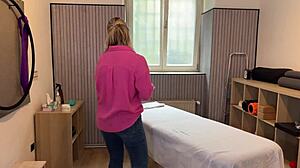 Hey cheating wife ditches massage for huge cock pounding