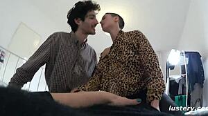 crazy homemade threesome with amateurs licking hairy pussies and big cocks