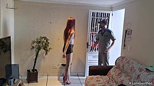 Naughty Housewife Flashes and Fucks Maintenance Man in Heat