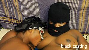 Lesbo babe fingers her wet pussy then fucks hard on the bed