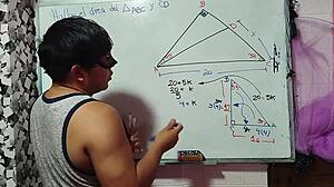 Hey teacher solve this triangle with my nerdy pussy and brown eyes math