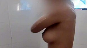 pinay girl does quick shower in bathroom before work 🚿🛁