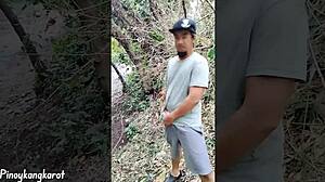 my plump asian belly shakes during outdoor pov blowjob creampie