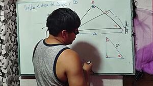 Hey teacher solve this triangle with my nerdy pussy and brown eyes math