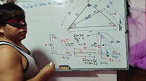 Hey teacher solve this triangle with my nerdy pussy and brown eyes math